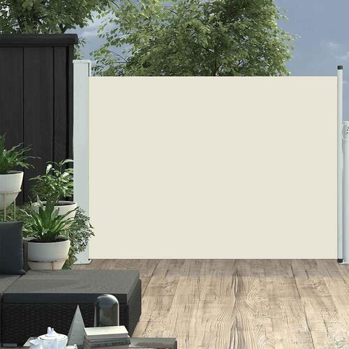 Sammenrullelig sidemarkise til terrassen 100x500 cm cremefarvet