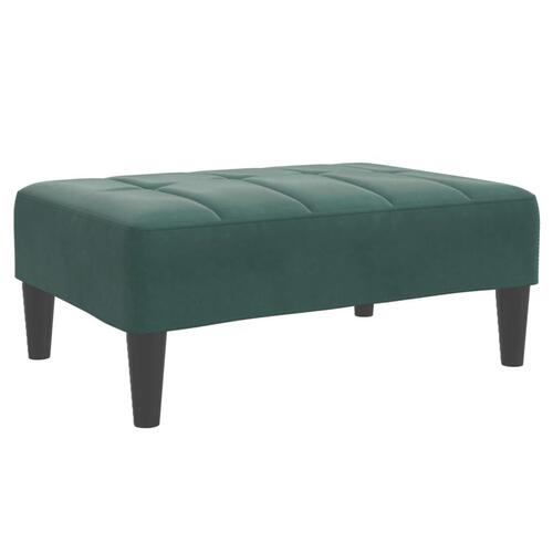 Fodskammel 77x55x31 cm velour mørkegrøn