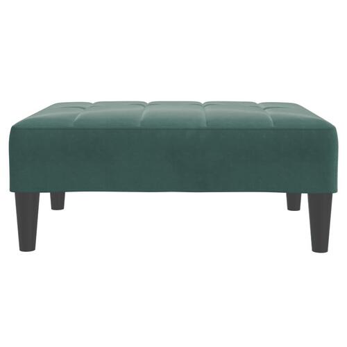 Fodskammel 77x55x31 cm velour mørkegrøn