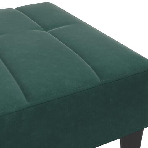 Fodskammel 77x55x31 cm velour mørkegrøn
