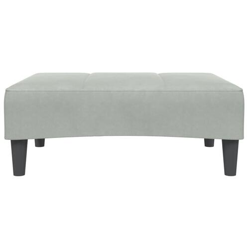 2-personers sovesofa med fodskammel velour lysegrå