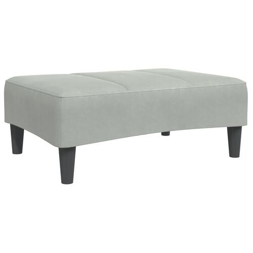 2-personers sovesofa med fodskammel velour lysegrå
