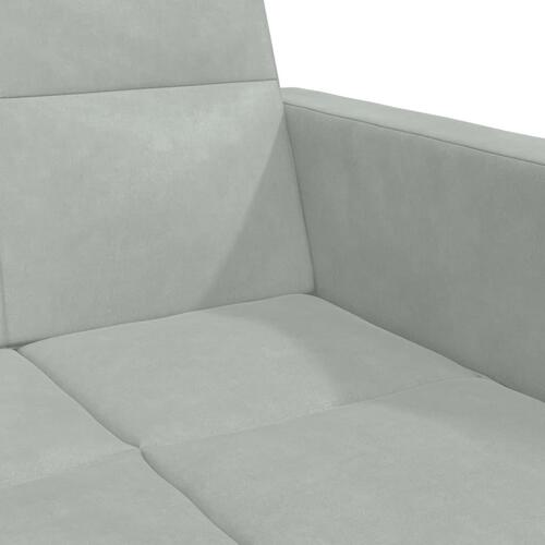 2-personers sovesofa med fodskammel velour lysegrå