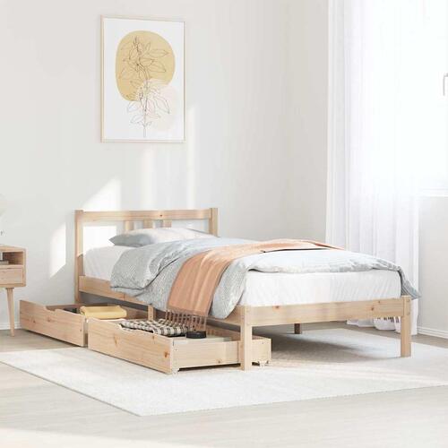 Sengeramme uden madras 75x190 cm massivt fyrretræ