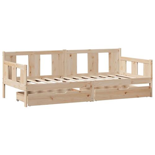 Daybed med skuffer 80x200 cm massivt fyrretræ