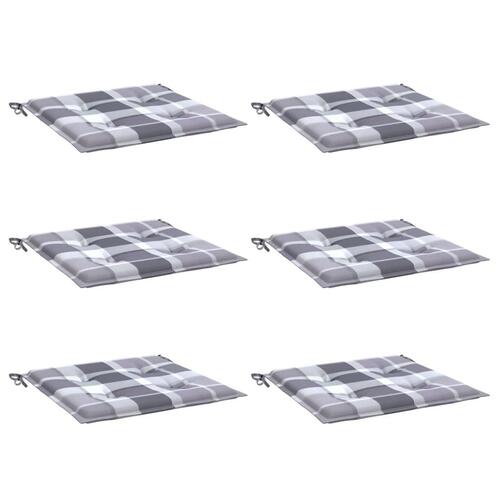 Hynder til havestol 6 stk. 40x40x3 cm oxfordstof gråternet