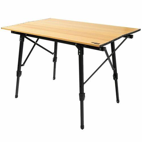 Sammenklappeligt bord Aktive 90 x 70 x 57 cm Camping Sort Brun Aluminium