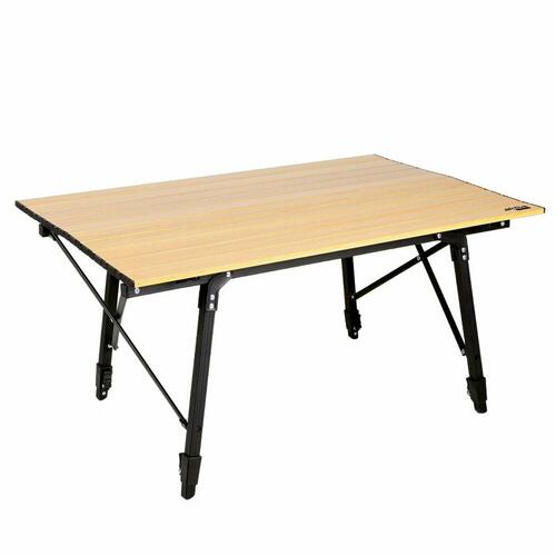 Sammenklappeligt bord Aktive 90 x 70 x 57 cm Camping Sort Brun Aluminium
