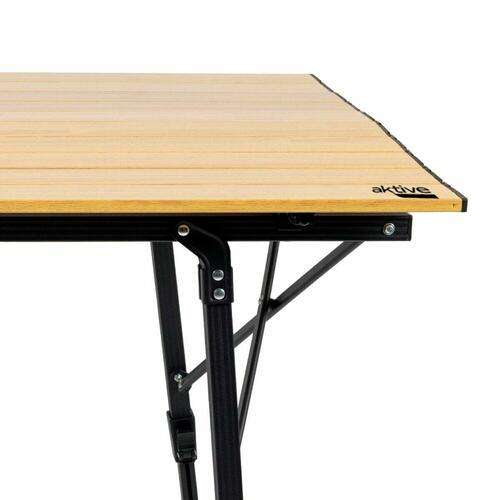 Sammenklappeligt bord Aktive 90 x 70 x 57 cm Camping Sort Brun Aluminium