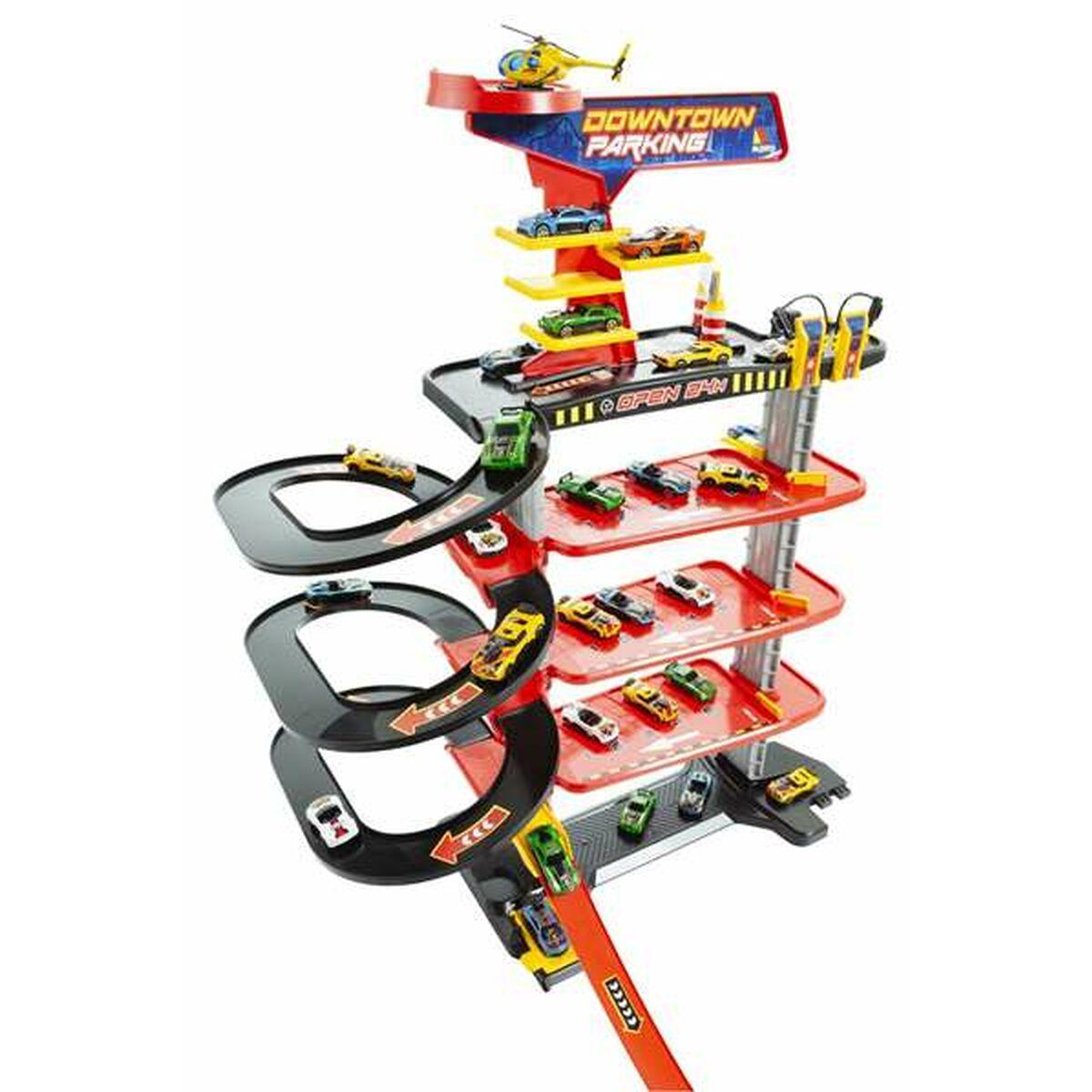 Bilbane garage med biler Moltó - legetøjsgarage til børn 3+