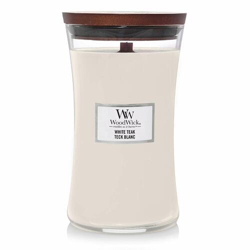 Duftlys Woodwick Core Large White Teak 609 g