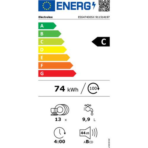 Opvaskemaskine Electrolux ESS47400SX Stål 60 cm