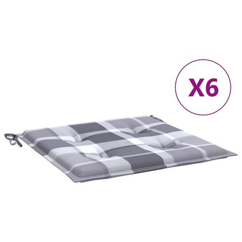 Hynder til havestol 6 stk. 50x50x3 cm oxfordstof gråternet