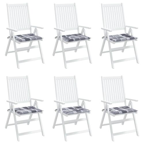 Hynder til havestol 6 stk. 50x50x3 cm oxfordstof gråternet