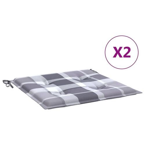 Hynder til havestol 2 stk. 50x50x3 cm oxfordstof gråternet