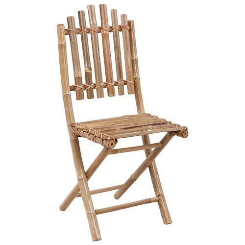 Foldbare havestole 2 stk. med hynder bambus