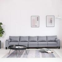 5-personers sofa stof lysegrå