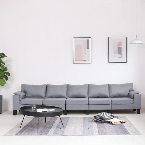 5-personers sofa stof lysegrå