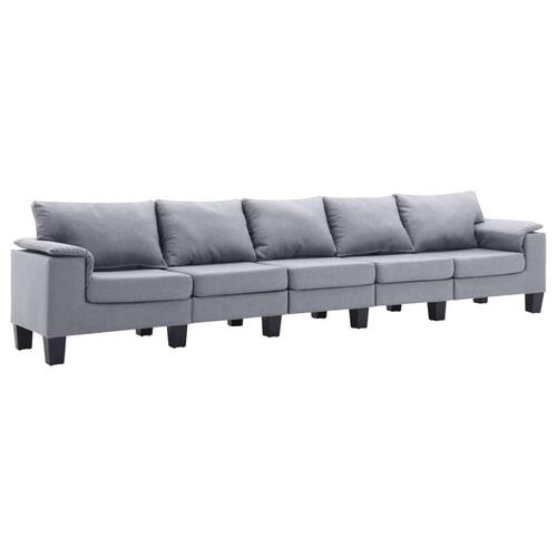5-personers sofa stof lysegrå