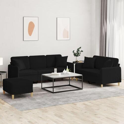 3 personers sofa med puder stof sort