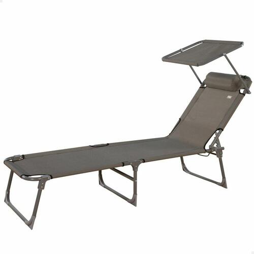Ležalnik Colorbaby Foldbar Parasol Grå 193 x 53 x 30 cm