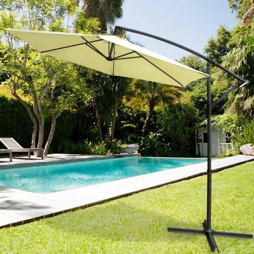 Parasol Aktive Flødefarvet 300 cm 4,2 cm Aluminium