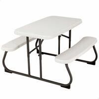 Picnic bord Lifetime Foldbar Flødefarvet Stål 82,5 x 90 x 53,5 cm