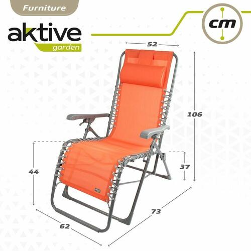 Ležalnik Aktive Orange tekstil 160 x 52 x 76 cm