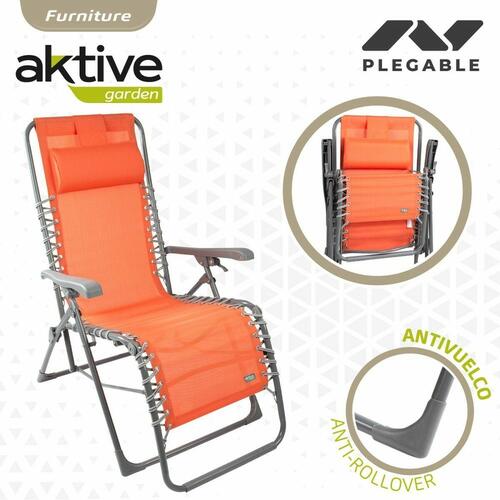 Ležalnik Aktive Orange tekstil 160 x 52 x 76 cm