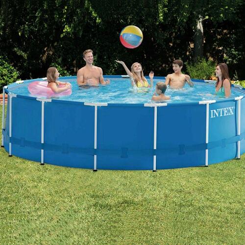 Rundt Bassin med Filtersystem Intex 457 x 122 cm Cirkulær