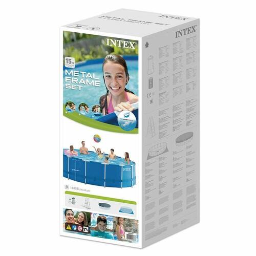 Rundt Bassin med Filtersystem Intex 457 x 122 cm Cirkulær