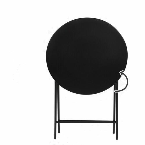 Sammenklappeligt bord Aktive Cirkulær Sort Stål 60 x 70 cm