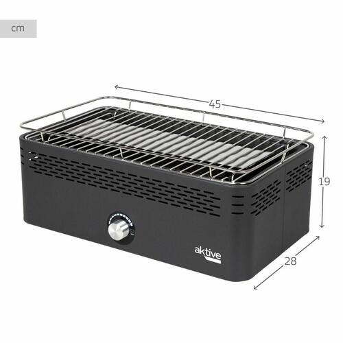 Bærbar røgfri kulgrill Aktive 45 x 19 x 28 cm