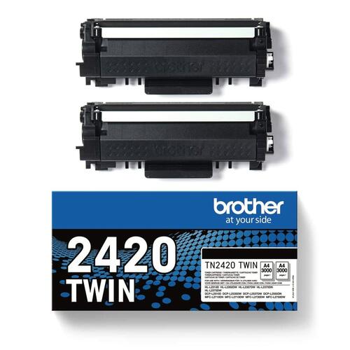 Original blækpatron Brother TN2420TWIN Sort