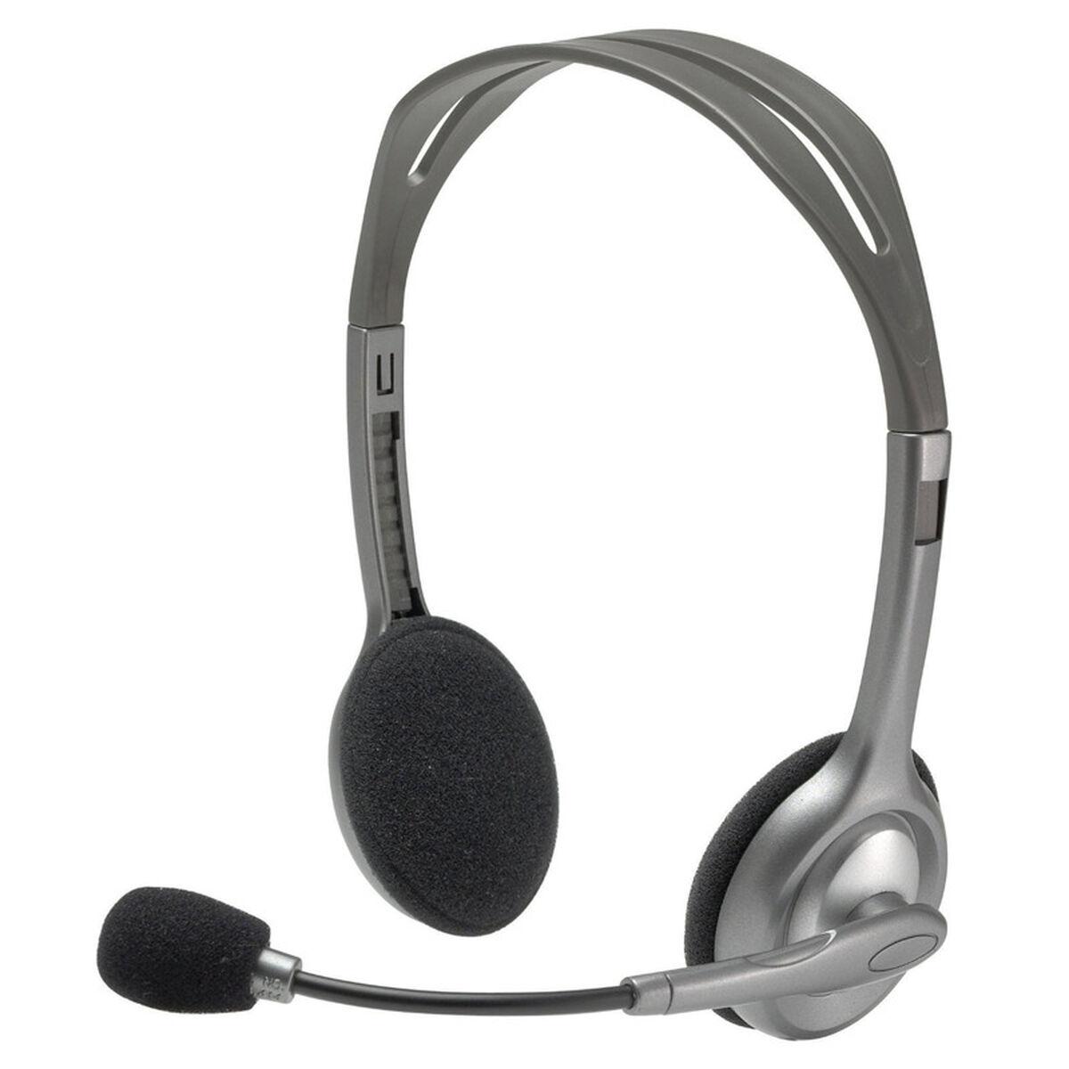 Hovedtelefoner med mikrofon Logitech 981-000271 2 x Jack 1,4 m Sort Grå