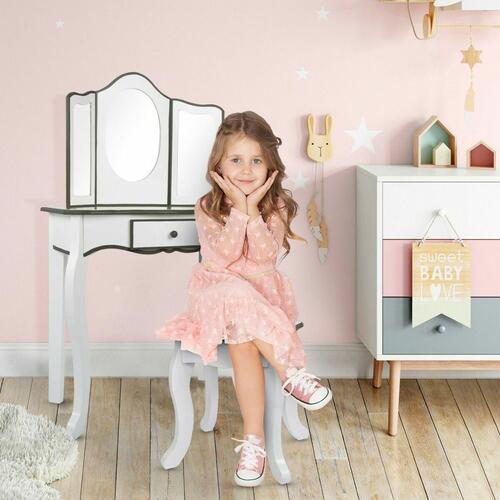 Make-up Bord med Stol Colorbaby Legetøj Hvid Børns 61 x 29 x 100 cm
