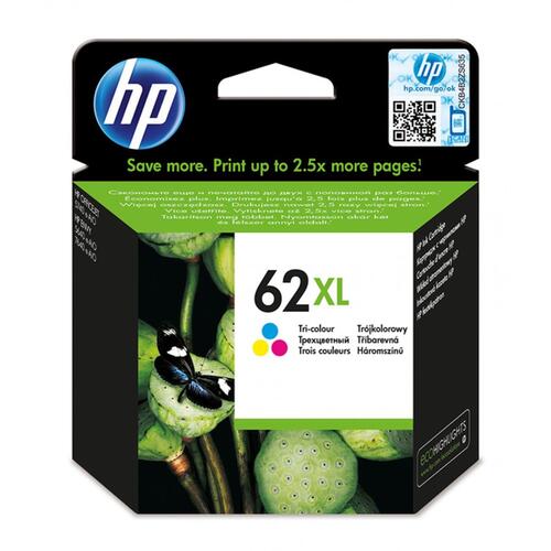Original blækpatron HP 62XL Cyan/Magenta/Yellow Gul Cyan Magenta Multifarvet
