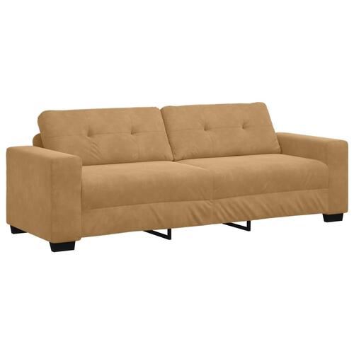 Brun Fløjl Fløjl, Træ, Skum 180 cm bred Aftagelige Betræk Sofa