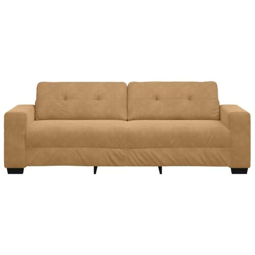 Brun Fløjl Fløjl, Træ, Skum 180 cm bred Aftagelige Betræk Sofa