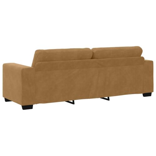 Brun Fløjl Fløjl, Træ, Skum 180 cm bred Aftagelige Betræk Sofa