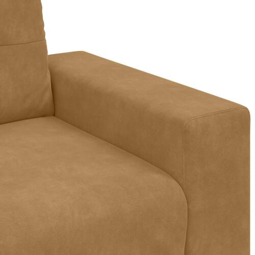 Brun Fløjl Fløjl, Træ, Skum 180 cm bred Aftagelige Betræk Sofa