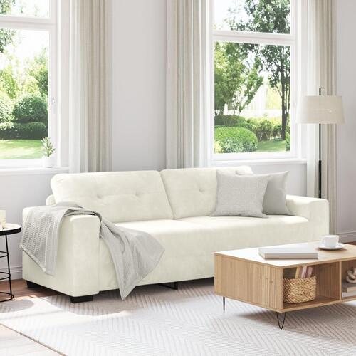 Fløjlscreme Fløjl stof Medium Holdbar Sofa Rektangulær