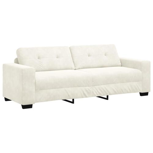 Fløjlscreme Fløjl stof Medium Holdbar Sofa Rektangulær