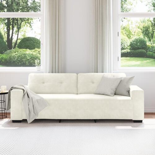 Fløjlscreme Fløjl stof Medium Holdbar Sofa Rektangulær
