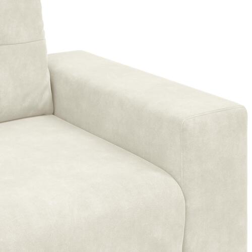 Fløjlscreme Fløjl stof Medium Holdbar Sofa Rektangulær