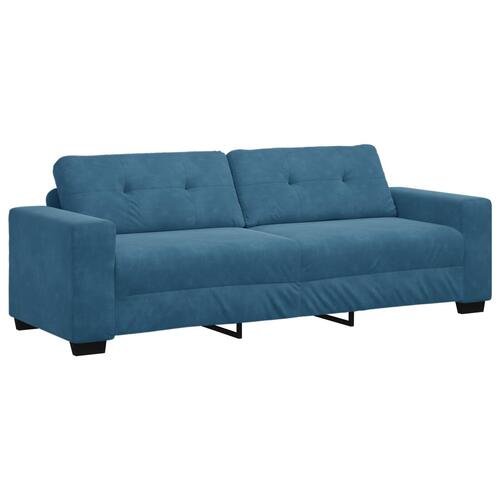 Velour blå Polyvelour Medium Slidstærk 3-personers sofa