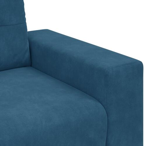 Velour blå Polyvelour Medium Slidstærk 3-personers sofa