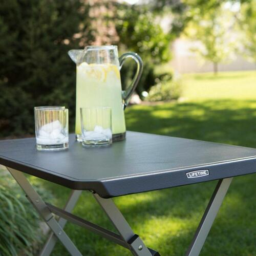 Sammenklappeligt bord Lifetime Sort Stål Plastik 75 x 50,5 x 66 cm