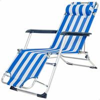 Liggende lounder Aktive tekstil Aluminium Blå Hvid 153 x 47 x 33 cm