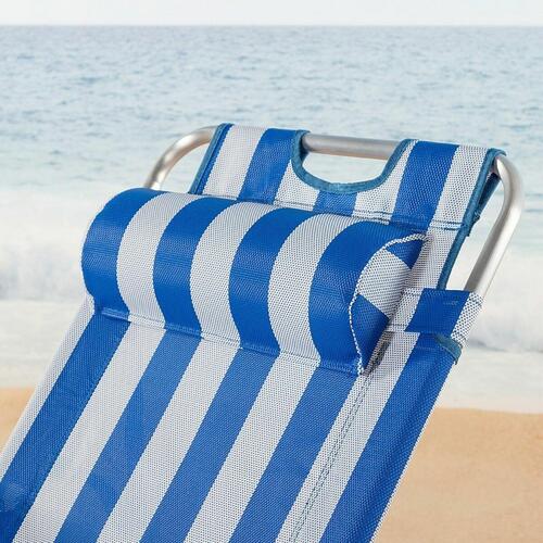 Liggende lounder Aktive tekstil Aluminium Blå Hvid 153 x 47 x 33 cm